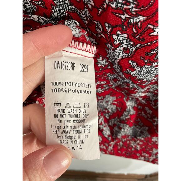 AX Paris Red Shift Mini Dress Size 12 Large Short Sleeve Allover Print - Picture 6 of 6